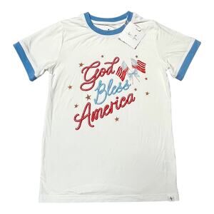NWT Love & Grow God Bless America Bamboo Tee Size 7/8